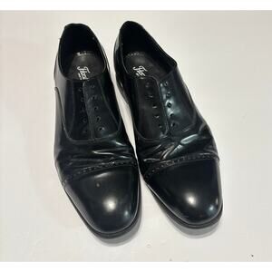 Florsheim Black Leather Cap Toe Oxford Dress Shoes Mens 11.5 D Slip On